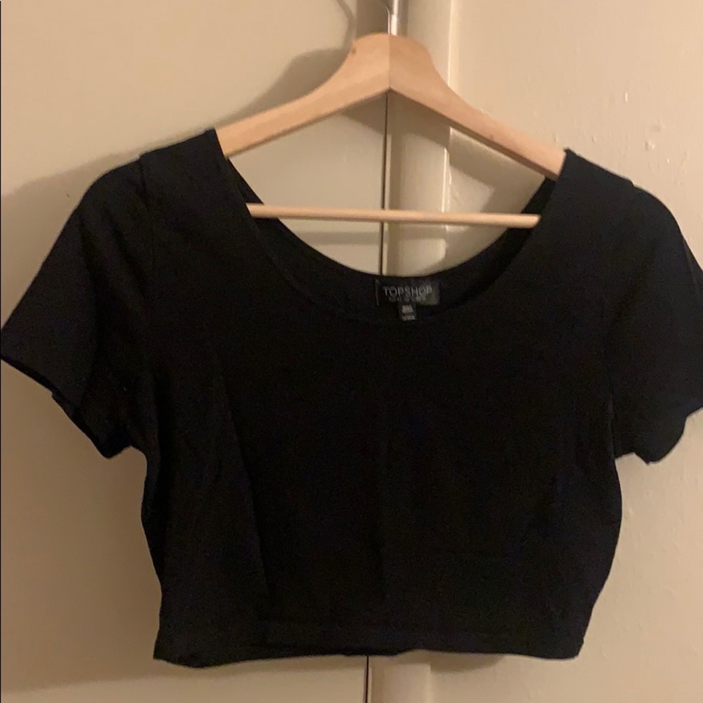 Topshop Black Crop Top